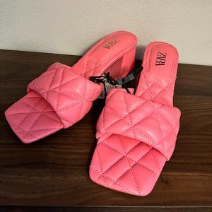Zara Pink Quilted Heels - from Zara Europe